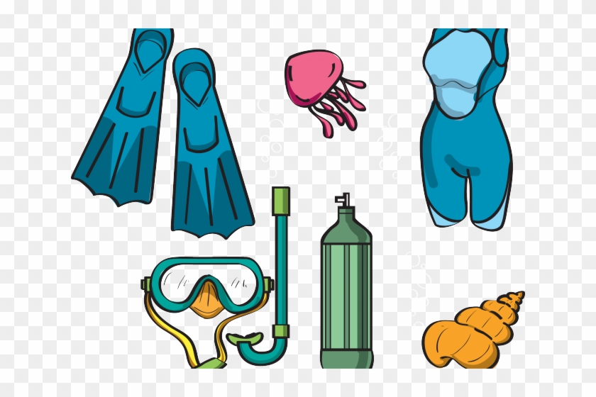 Scuba Diver Clipart Clip Art - Equipo De Buceo Dibujo #1714204