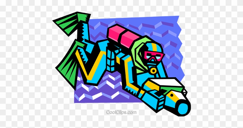 Scuba Diver Royalty Free Vector Clip Art Illustration - Scuba Diver Clip Art #1714208