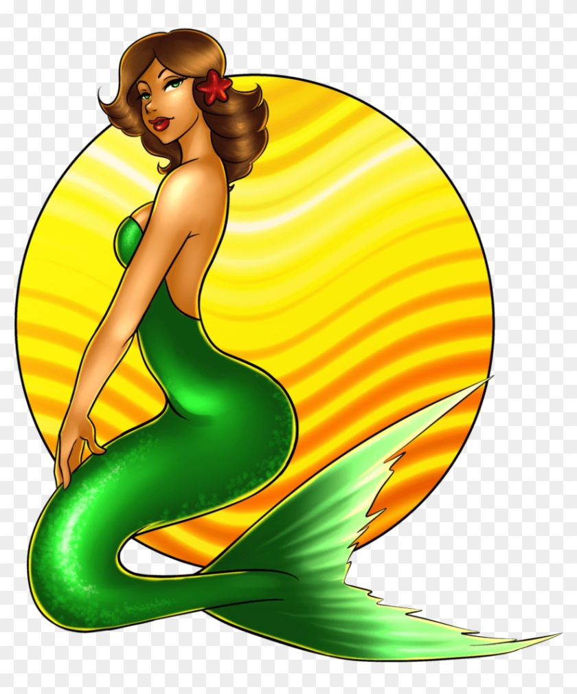 Mermaid Tail Clipart Vintage - Vintage Pin Up Mermaid Art #1714267