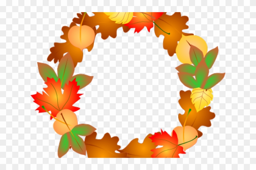 Blue Clipart Wreath - Leaves Clipart Fall Borders #1714323