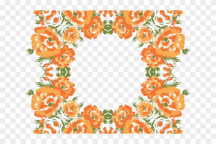 Orange Flower Clipart Wreath - Fall Wreaths Free Transparent Designs #1714325