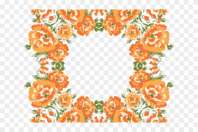 Orange Flower Clipart Wreath - Fall Wreaths Free Transparent Designs #1714325