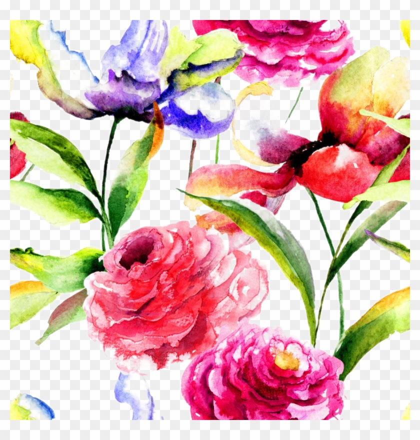 Painting Flower Peony Beautiful - Fundo Flores Em Aquarela Png #1714371