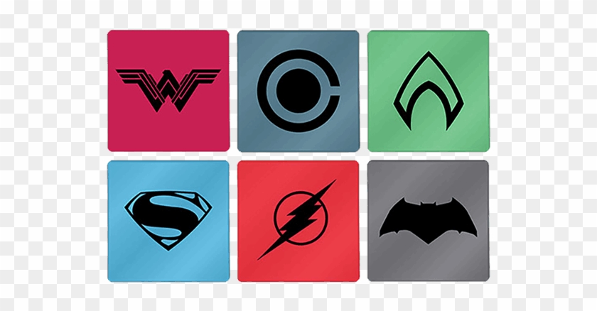 Set Of 6 Justice League Superman Batman Wonder Woman - Superman Logo #1714431