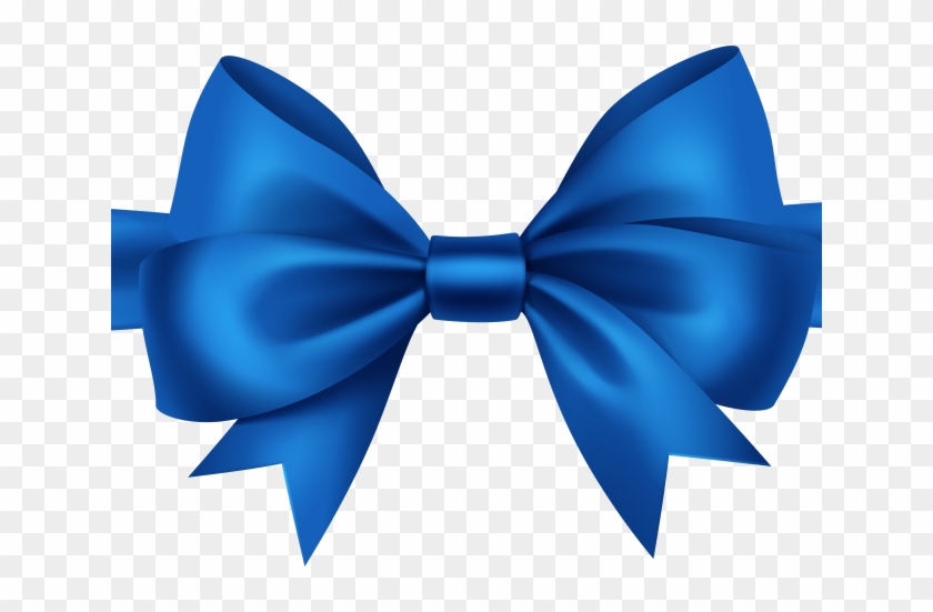 Christmas Ribbon Clipart Blue - Transparent Ribbon And Bow Png #1714538