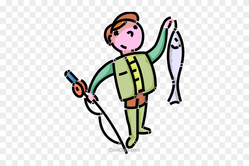 Joven Pescador De Peces Libres De Derechos Ilustraciones - Joven Pescador De Peces Libres De Derechos Ilustraciones #1714567