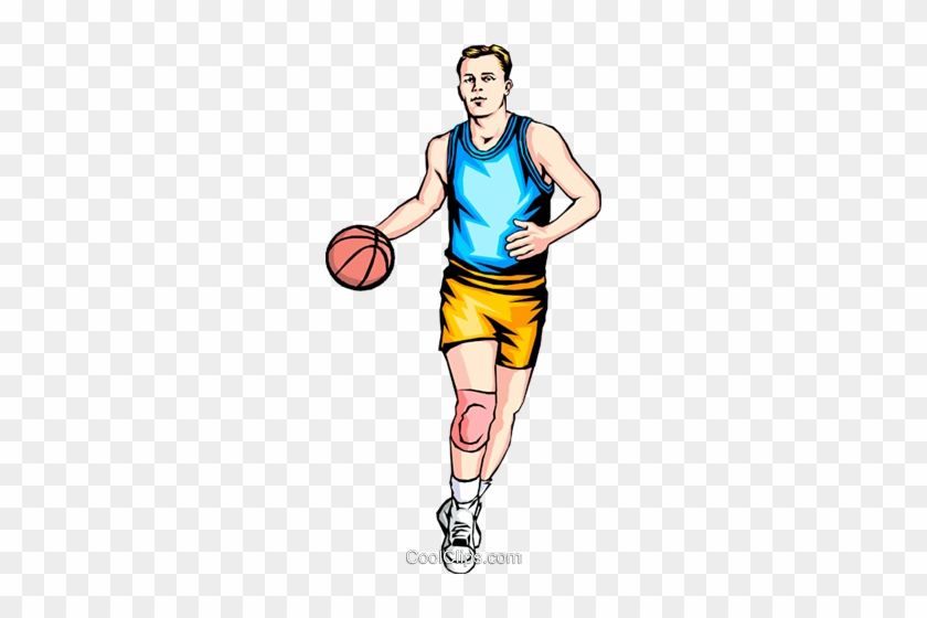 Man Playing Basketball Royalty Free Vector Clip Art - Man Playing Basketball Clipart #1714644