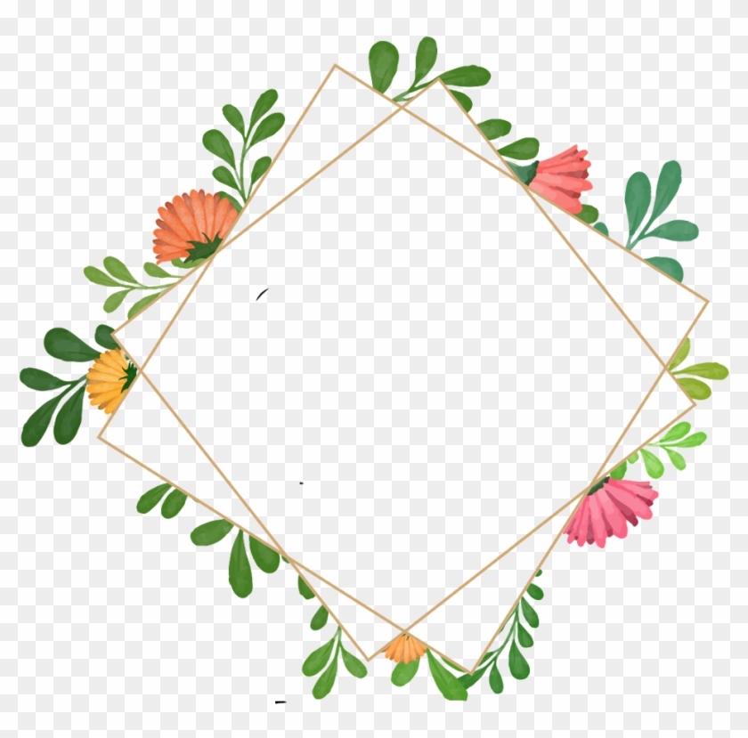 Flowers Geometricshapes Geometric Frame Border Wreath - Flowers Geometricshapes Geometric Frame Border Wreath #1714759