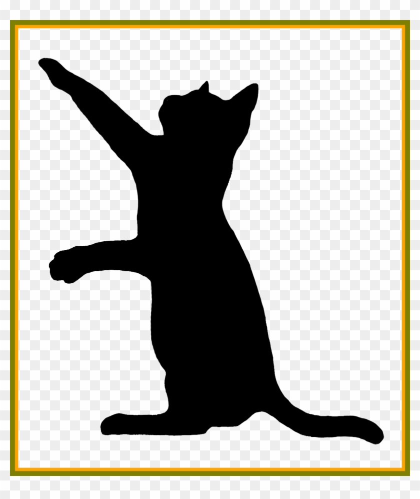 Appealing Kitten Silhouette Pencil And In Color - Cat Jumps #1715032