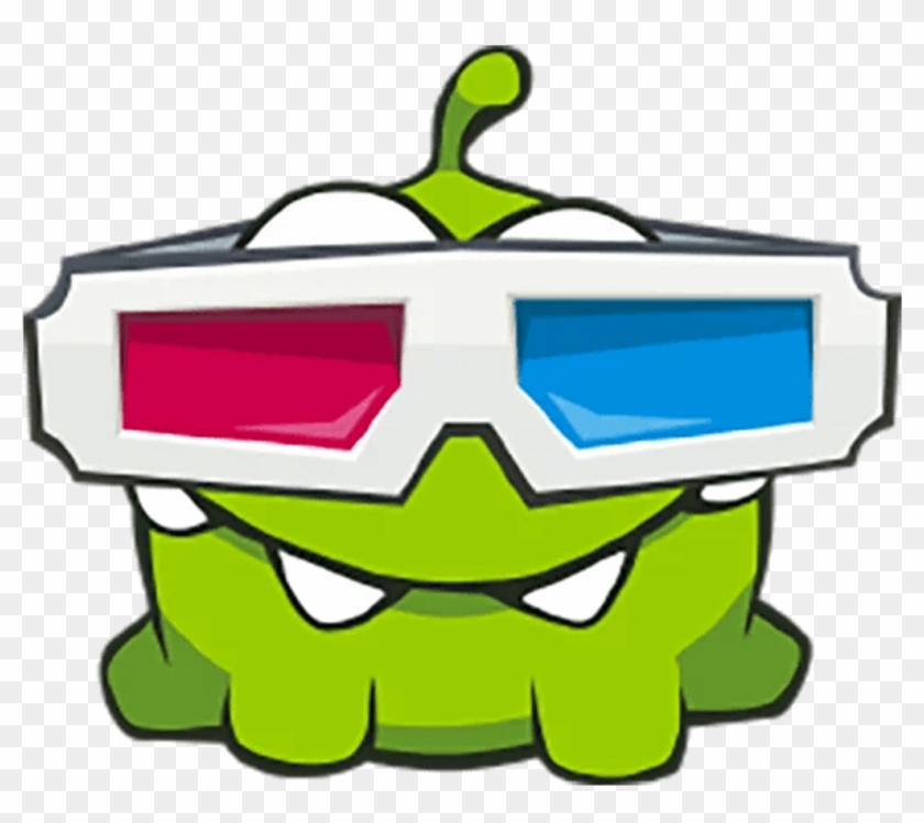 #omnom #cuttherope #glasses #3d #cinema #green #ftestickers - Num Nom Cut The Rope #1715376