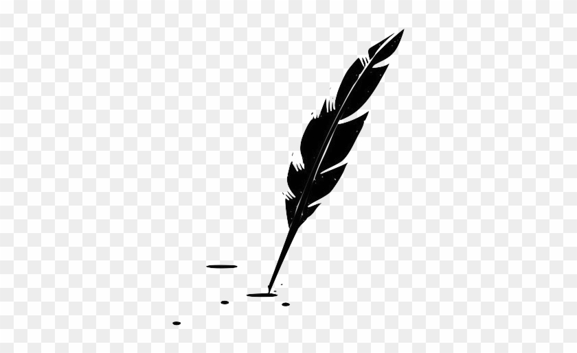 Feather Pen Png Black And White - Transparent Background Feather Pen #1715576