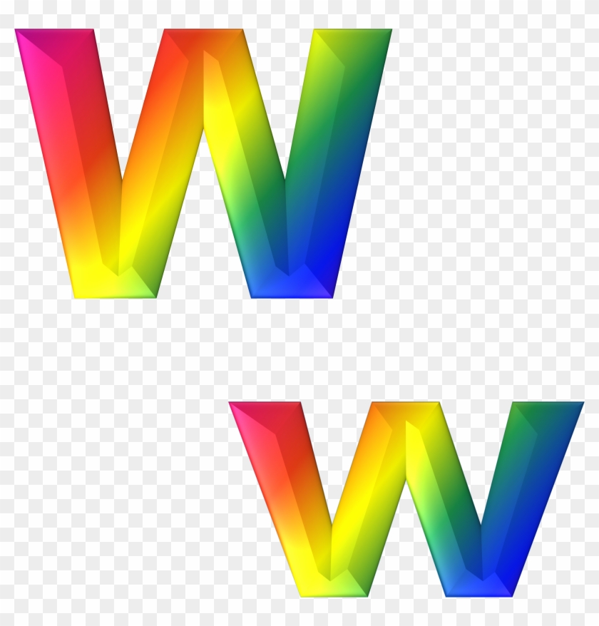 Letter W 3d Abc Alphabet Rainbow - Clipart Letters Free Rainbow Alphabet Png #1715629