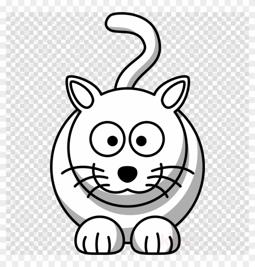Black And White Animal Cartoon Clipart Cat Black And - Real Madrid Logo Pes 2018 Png #1715733