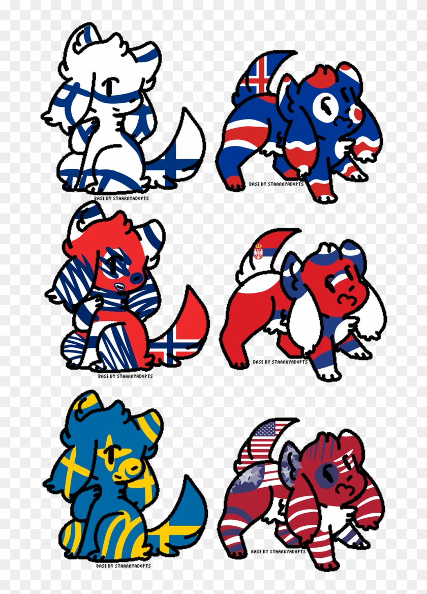 Kd Country Flag Adopts5 [6/6 Open] By Cristaadopt - Cartoon #1716062