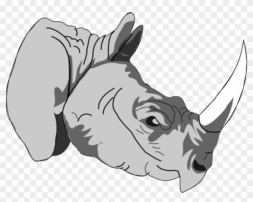 Free Vector Rhinoceros 3d Clip Art - Rhino Horn Clipart Png #1716381
