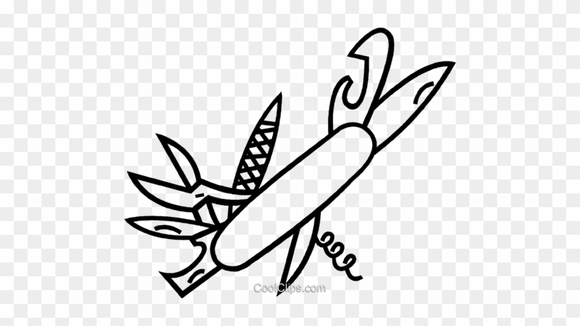 Utility Knife Royalty Free Vector Clip Art Illustration - Line Art #1716622