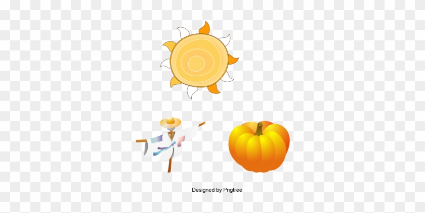 Beautiful Cartoon Lovely Hand-painted Autumn Sun Scarecrow - Pumpkin #1716863