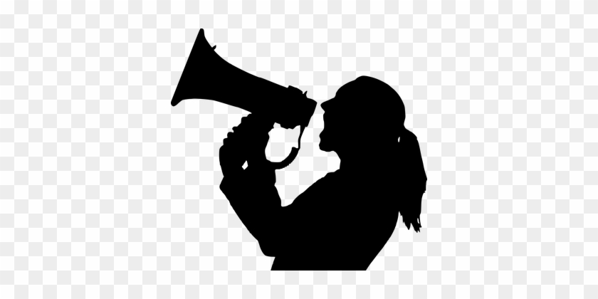 Silhouette, Marketing, Megaphone, Woman - Marketing Silhouette #1717316