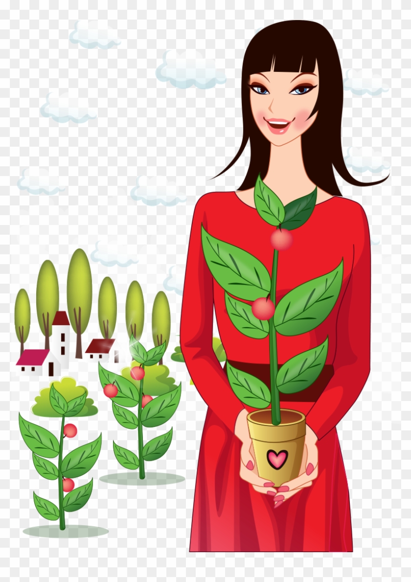 Teacher Illustration Female Flowers - Illustration #1717321