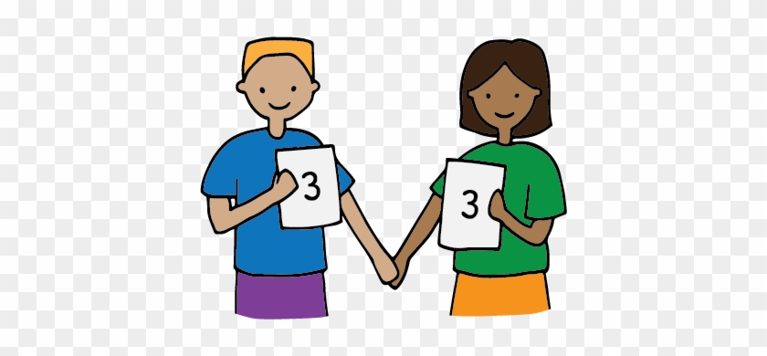 Two People Each Holding Up A Card With The Number 3 - Cartoon - Free  Transparent PNG Clipart Images Download