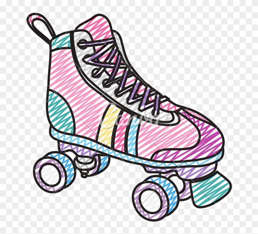 Doodle Roller Skate Style Fun Sport - Roller Skate Vector #1717532
