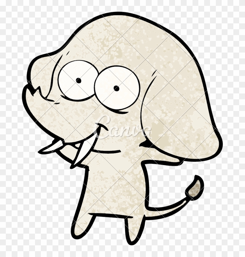 Happy Cartoon Elephant - Cartoon #1717681