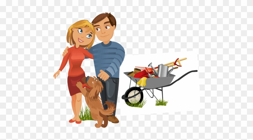 Clip Art Royalty Free Stock Gardener Clipart Garden - Family With Pets Drawing #1717826