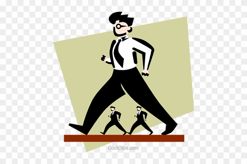 Businessmen Walking Royalty Free Vector Clip Art Illustration - Physical Body #1718067
