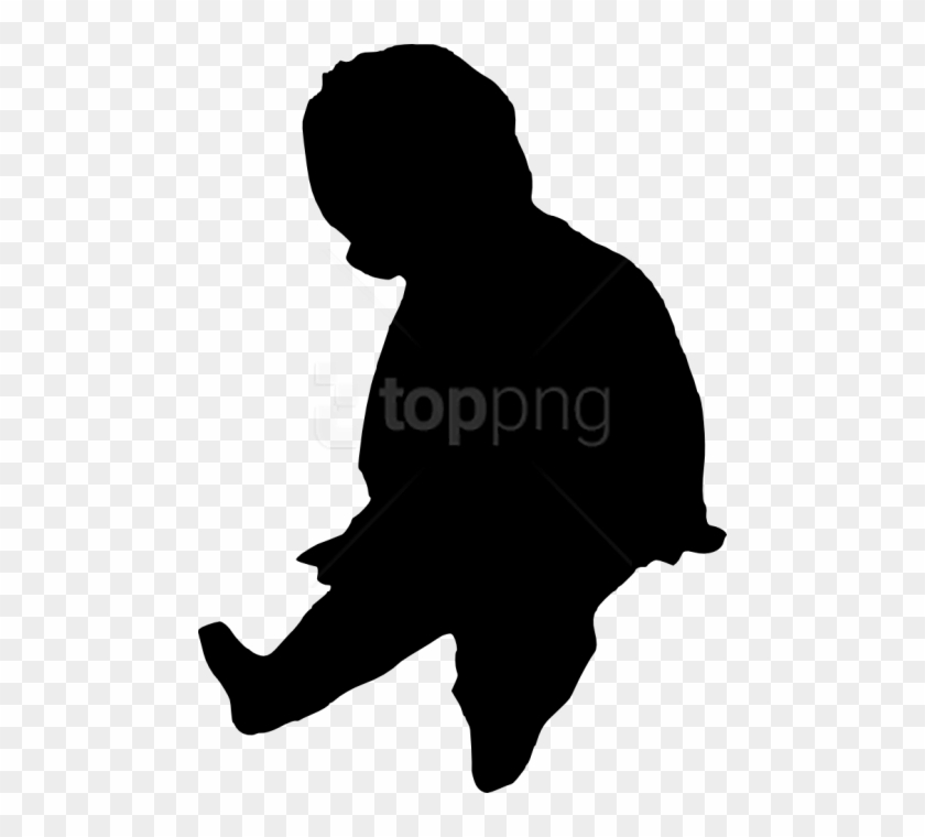 Baby Silhouette Png - Human Silhouette Sitting Kids #1718093