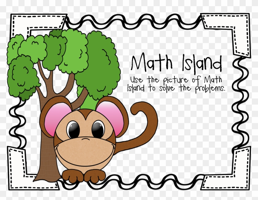 Problem Solving On Math Island - Frames Clipart Black And White #1718351