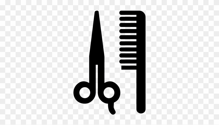Hairdresser Scissors And Comb Vector - Icono Peluqueria #1718579