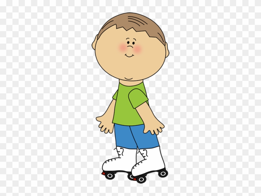 Boy Roller Skating Clipart #1718581