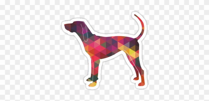 American English Coonhound Colorful Geometric Pattern - Ancient Dog Breeds #1718664