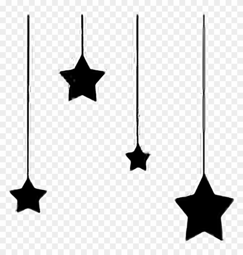 Moon Star Stars Hangingstars Dangle Blackandwhite Cute - Moon And Stars Transparent #1718771