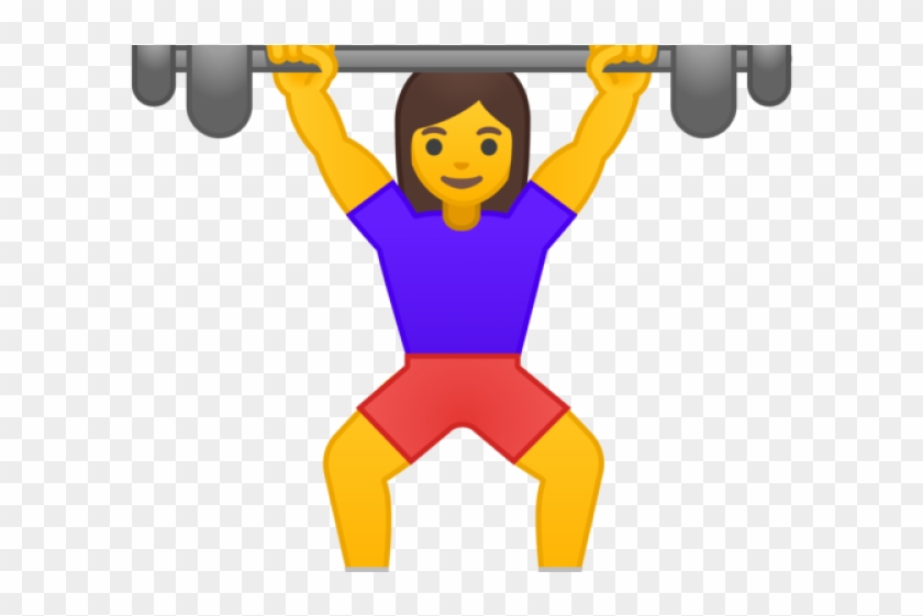 Girl Clipart Weightlifting - Weight Lifting Emoji #1718802