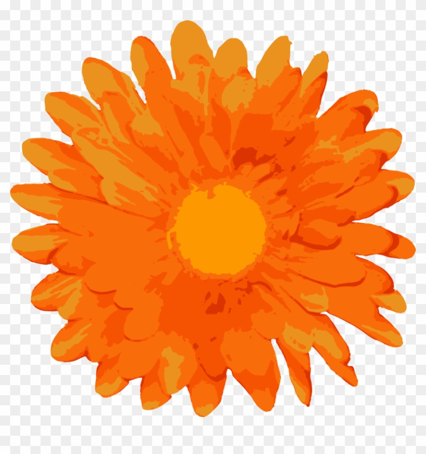 Random Free Vectors Part - Orange Flower Vector Png #1718808