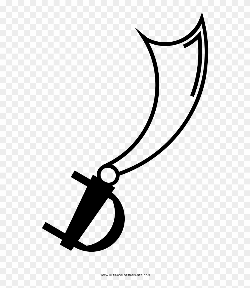 Pirate Sword Coloring Page - Colouring Page Of Pirate Sword #1719074