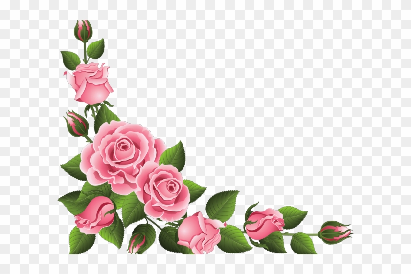 Peony Clipart Corner - Rose Corner Border Design #1719350