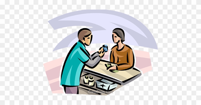 Woman At The Pharmacy Royalty Free Vector - Cartoon #1719372