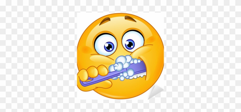 Vinilo Pixerstick Emoticon Cepillarse Los Dientes • - Smileys Gif With Teeth #1719382