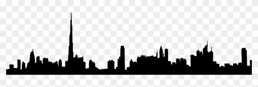 Burj Khalifa Silhouette At Getdrawings Com Free - Dubai Skyline Silhouette Png #1719661