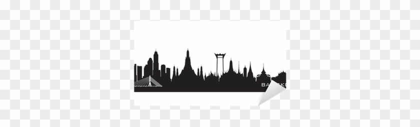 Bangkok Thailand City Skyline Vector Silhouette Sticker - Tayland Silüet #1719662