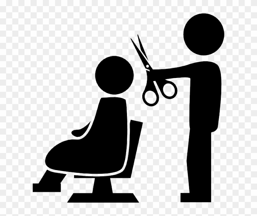 Hairdresser With Scissors Cutting The Hair To A Client - Salon Icons Png #1719724