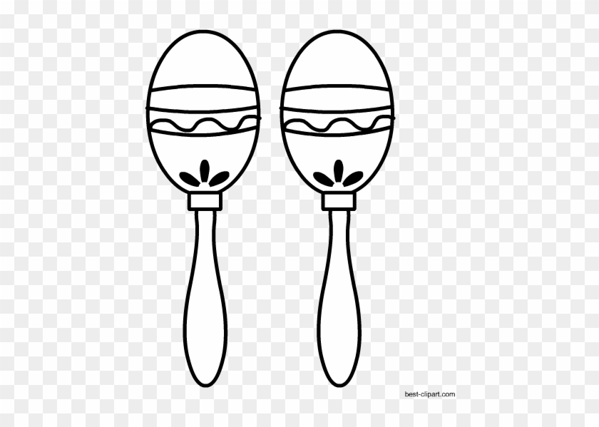 Free Black And White Maracas Clip Art - Miracas Clipart Black And White #1719766