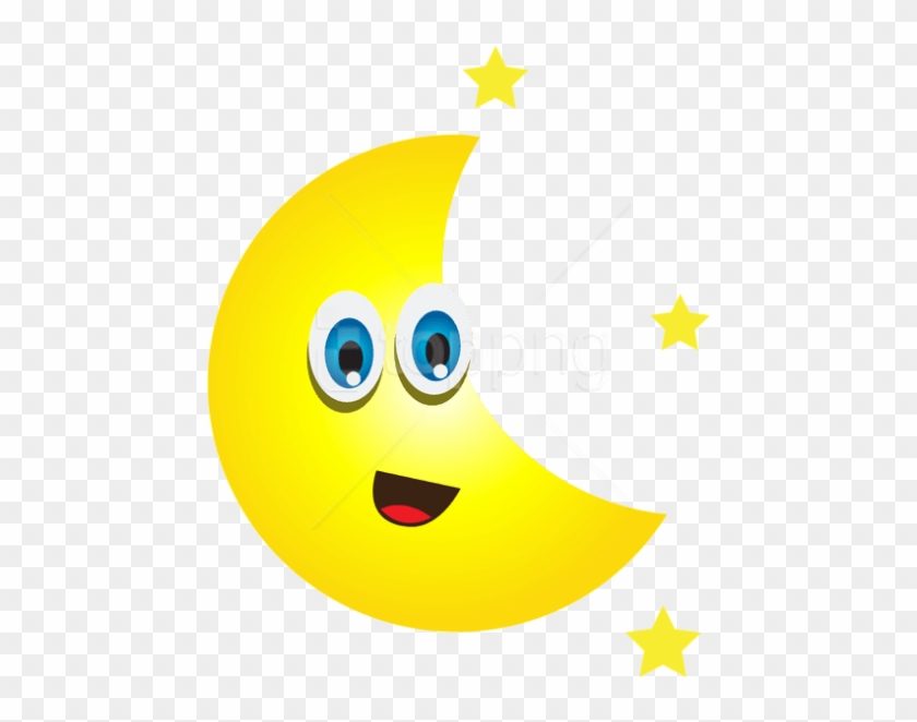 Free Png Download Cartoon Moon With Stars Clipart Png - Cartoon Image Of Moon #1719830