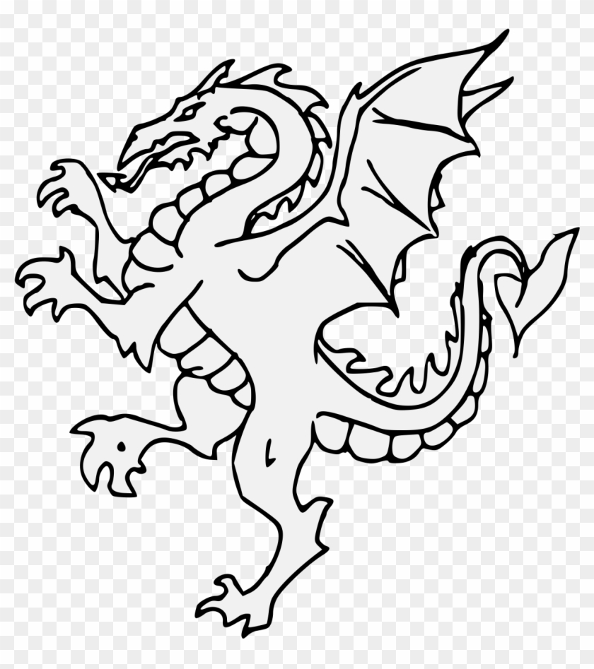 Dragon Traceable Heraldic Art Png Png Flame Fire Breathing - Illustration #1719839
