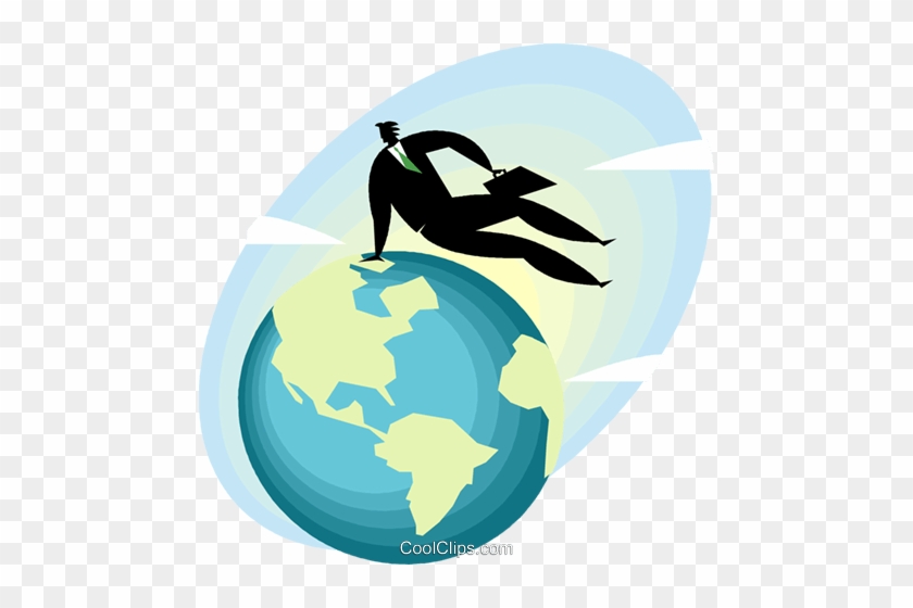 Businessman On Top Of The World Royalty Free Vector - Illustration #1720036