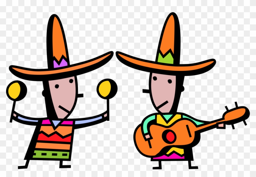 Vector Illustration Of Latino Spanish Mexican Musicians - Espanhois Png #1720579