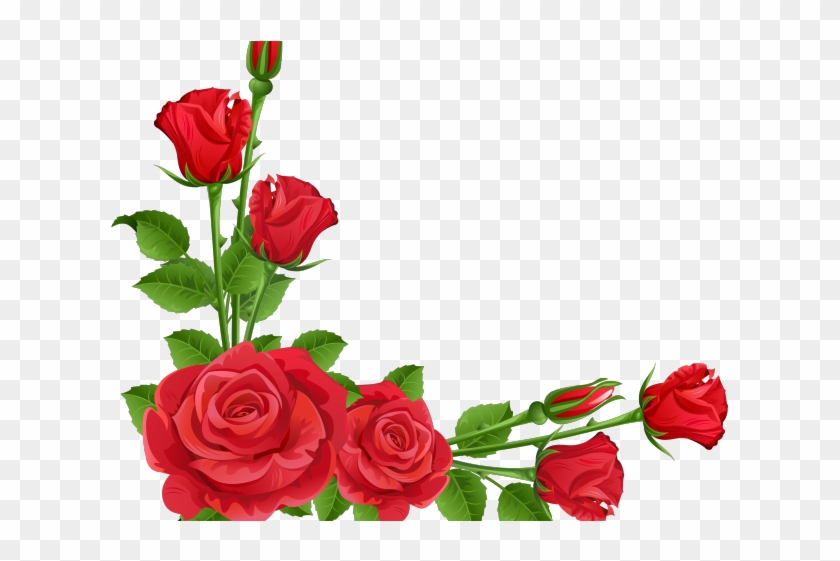 Rose Clipart Clip Art - Red Flowers Frame Png #1720585