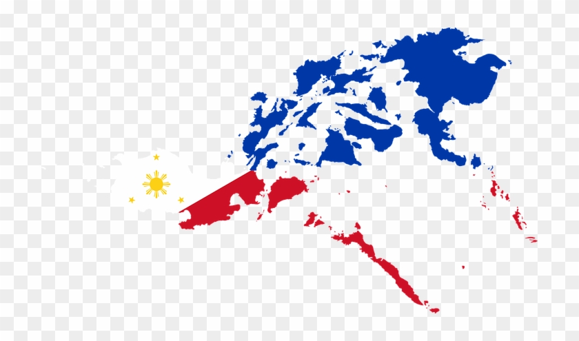 Philippines Flag Overlapping On Its Map - Map Of The Philippines #1720609